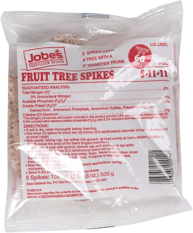 Jobes 17.6 oz Fruit Tree Fertilizer Spikes for Easy Gardening Care