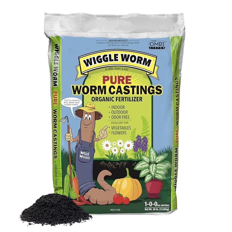 Wiggle Worm 100% Pure Organic Worm Castings – Mineral-Dense Fertilizer