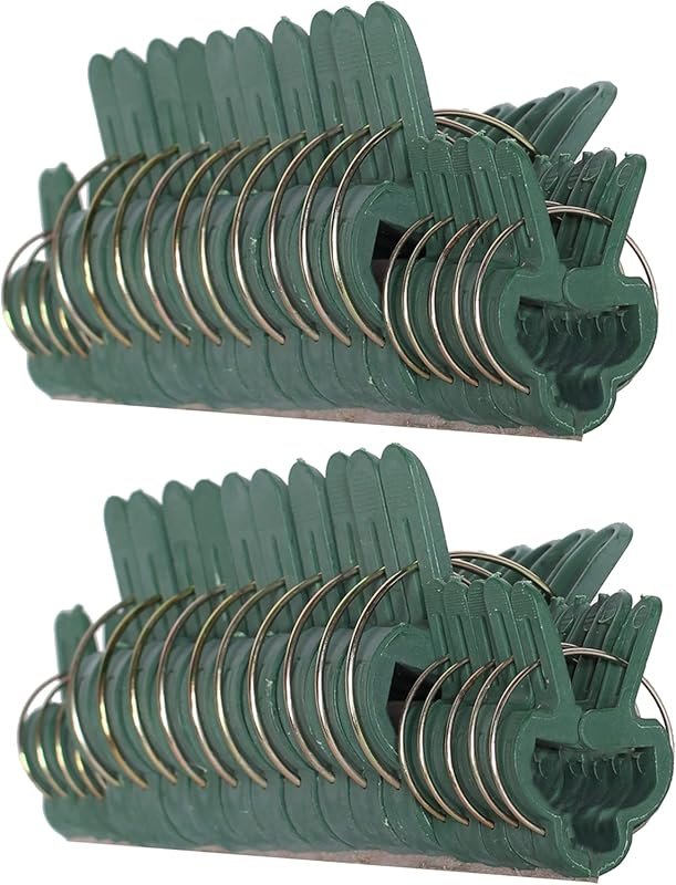 RamPro 40 Piece Green Plant Clips for Supporting Stems and Vines, Gent