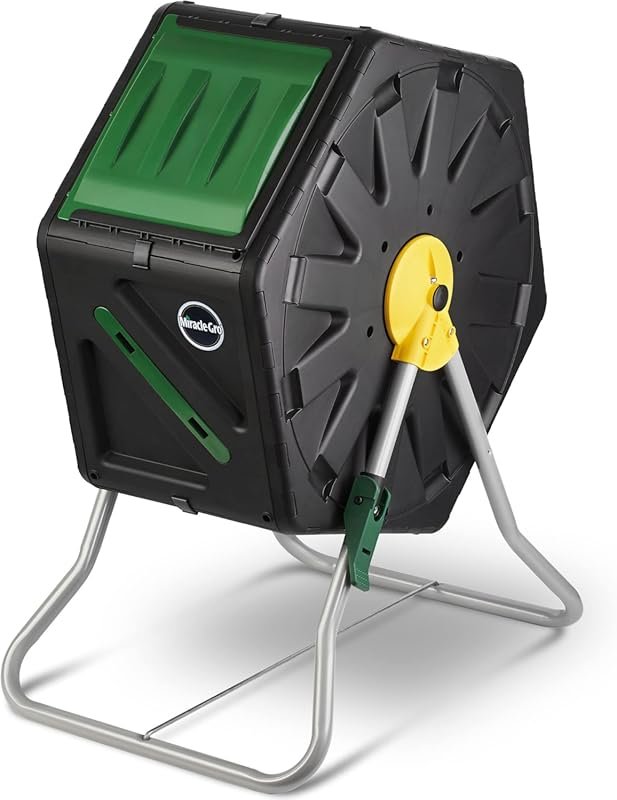 Miracle-Gro Single Chamber Compost Tumbler – 18.5 Gallon Heavy-Duty Ou