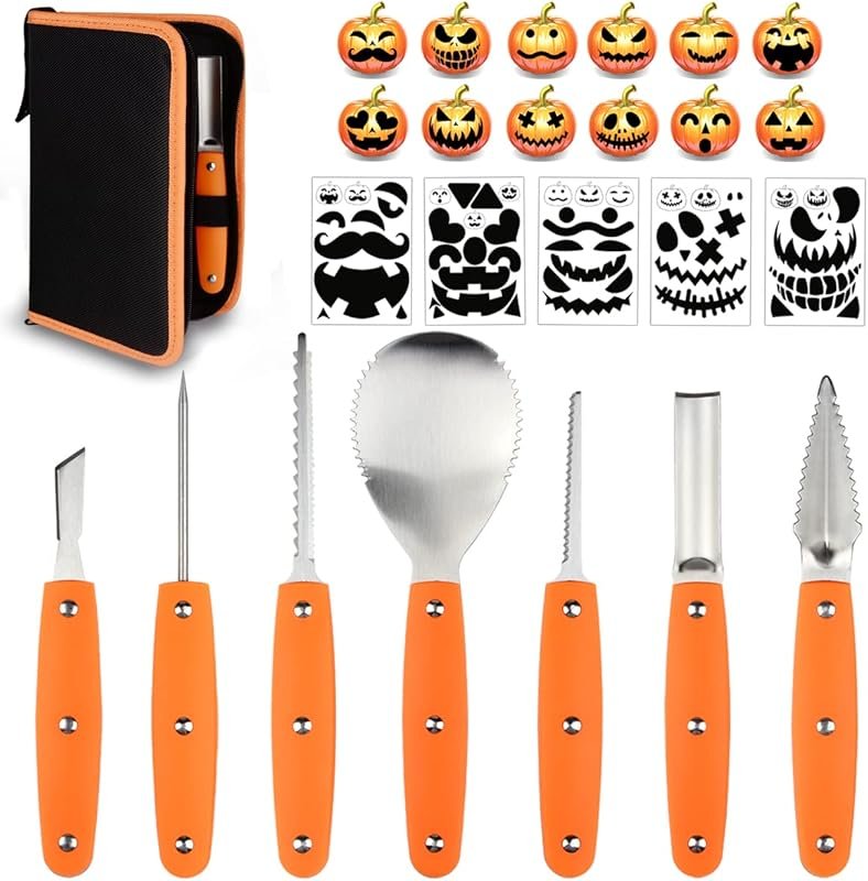 Halloween Pumpkin Carving Kit: Professional Heavy Duty Stainless Steel