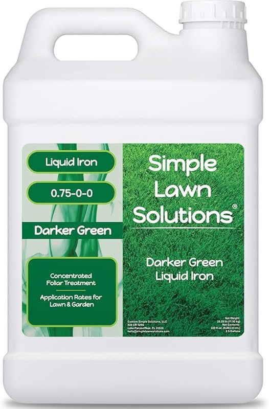 Simple Lawn Solutions Liquid Iron: Concentrated Chelated Micronutrients for Darker Green Lawns & Plants