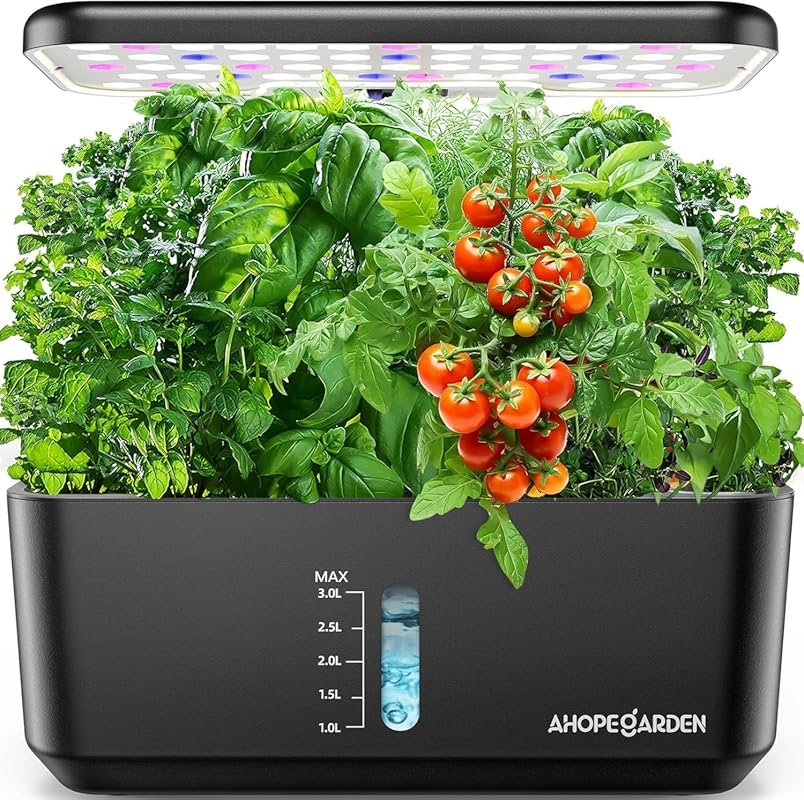 Ahopegarden 10-Pod Countertop Hydroponics Growing System with Smart LE