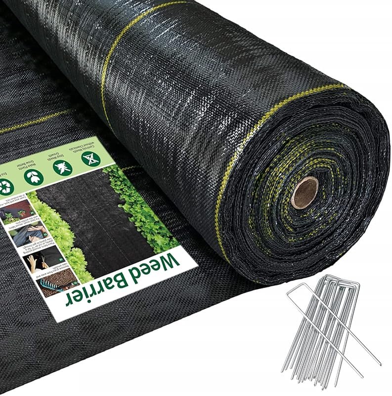 Heavy Duty 4ft x 300ft Black Weed Barrier Fabric for Landscaping