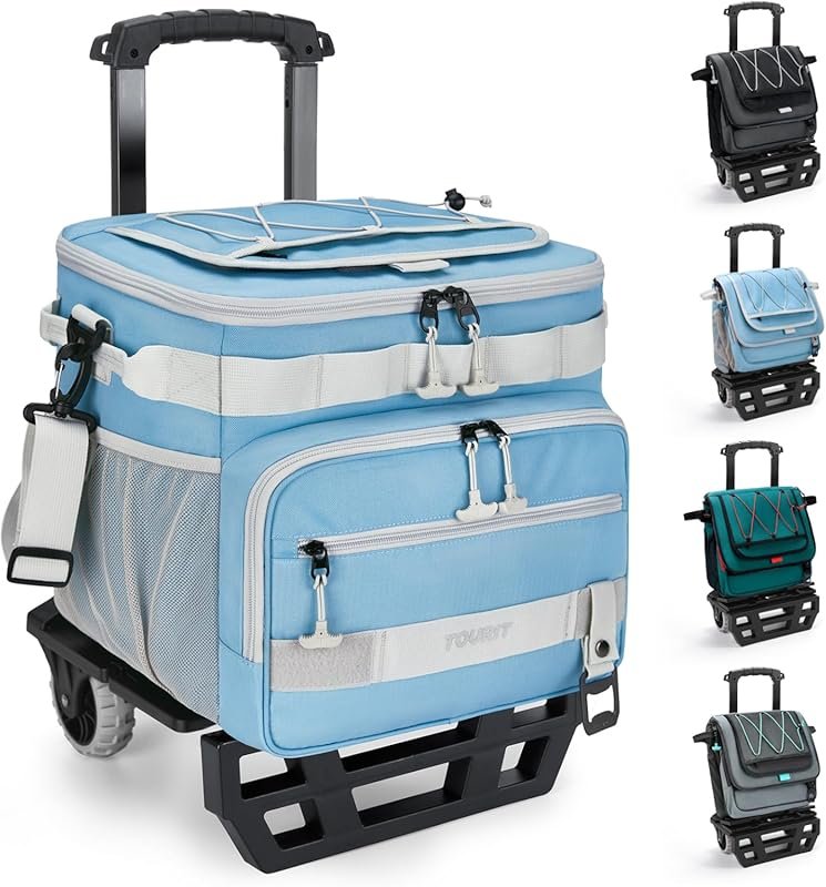 Collapsible Insulated Cooler with All-Terrain Wheels, Waterproof Soft