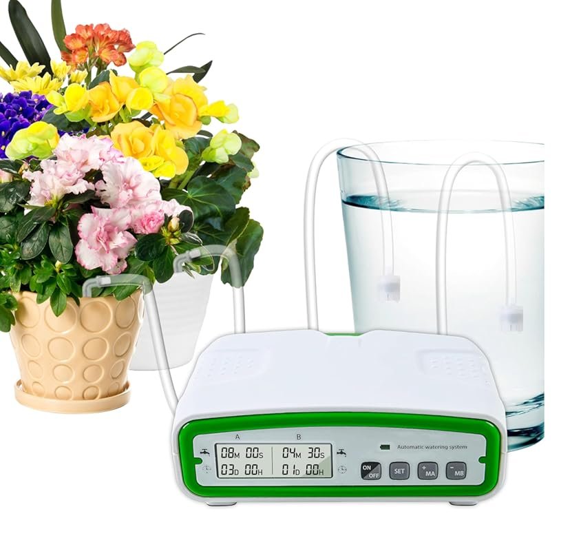 Dual Digital Timer Automatic Watering System for 20 Indoor Plants – Programmable Drip Irrigation Kit