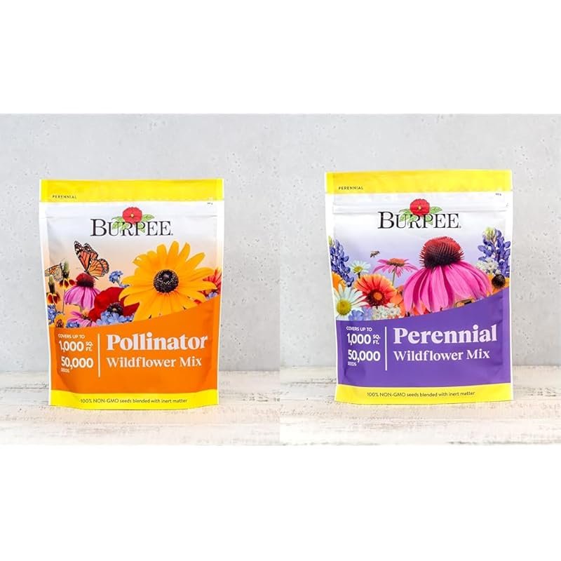 Burpee 50,000 Wildflower Seeds Mix – 18 Varieties, Perennial & Annual