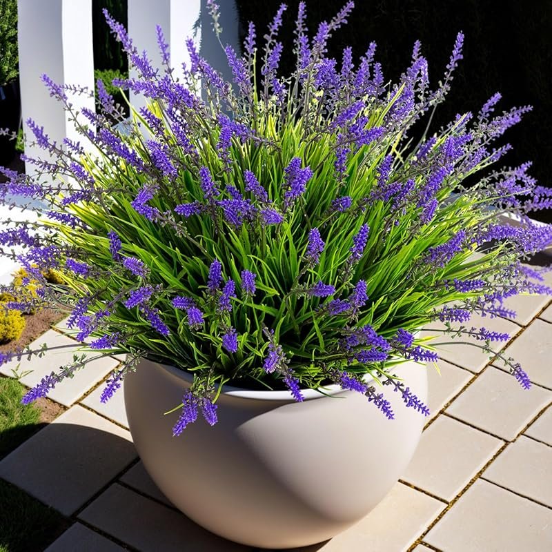 Realistic UV Resistant Fake Monkey Grass for Outdoor Porch, Patio, and