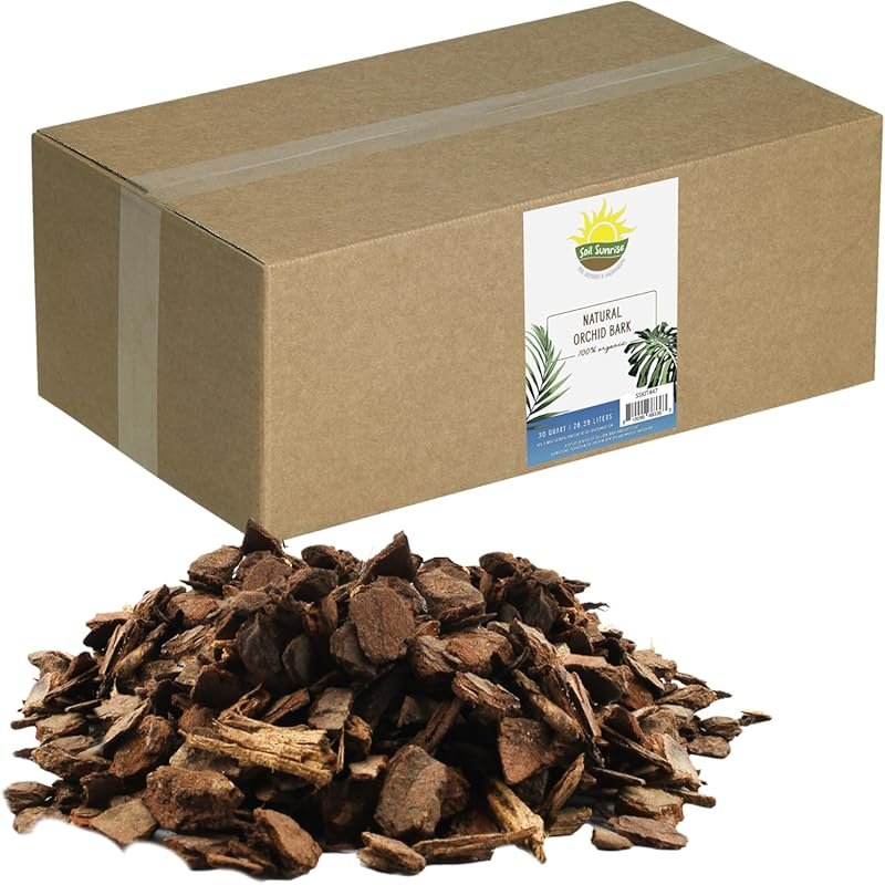 Soil Sunrise 100% Organic Orchid Potting Bark, All-Natural Pine Mix, 3
