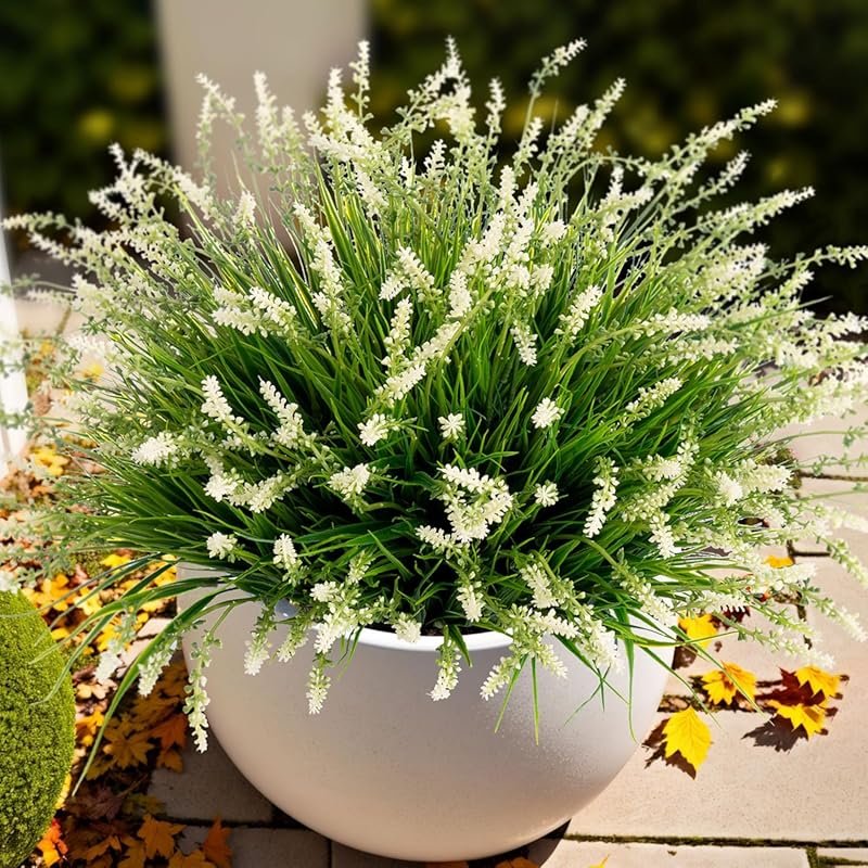 Realistic UV Resistant Fake Monkey Grass for Outdoor Porch, Patio, and