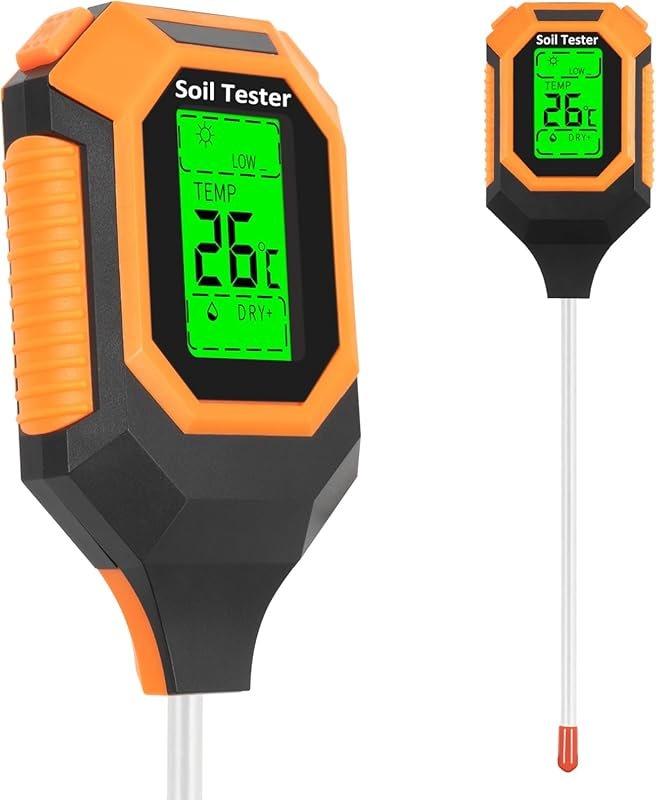 4-in-1 Digital Soil Tester for Moisture, pH, Temperature & Sunlight wi