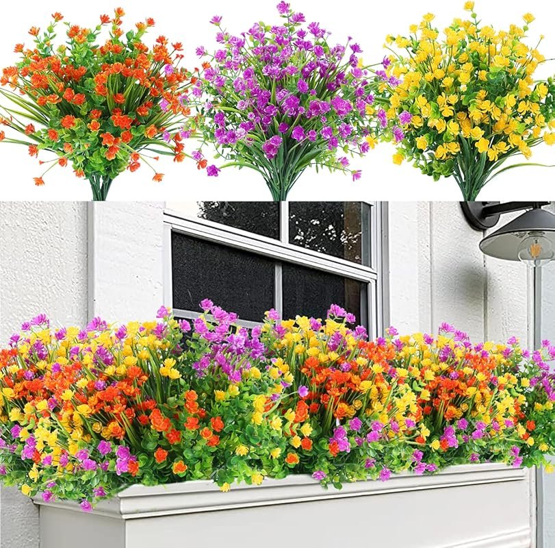 Sggvecsy 12 UV-Resistant Artificial Eucalyptus Bundles for Indoor Outd