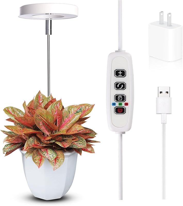 Compact Full Spectrum Grow Light for Small Potted Plants, Succulents &