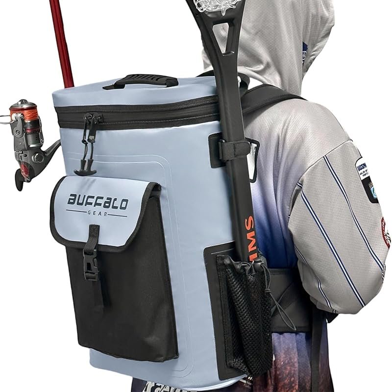 Buffalo Gear 32Qt Waterproof Fishing Backpack Cooler – Portable Fish B