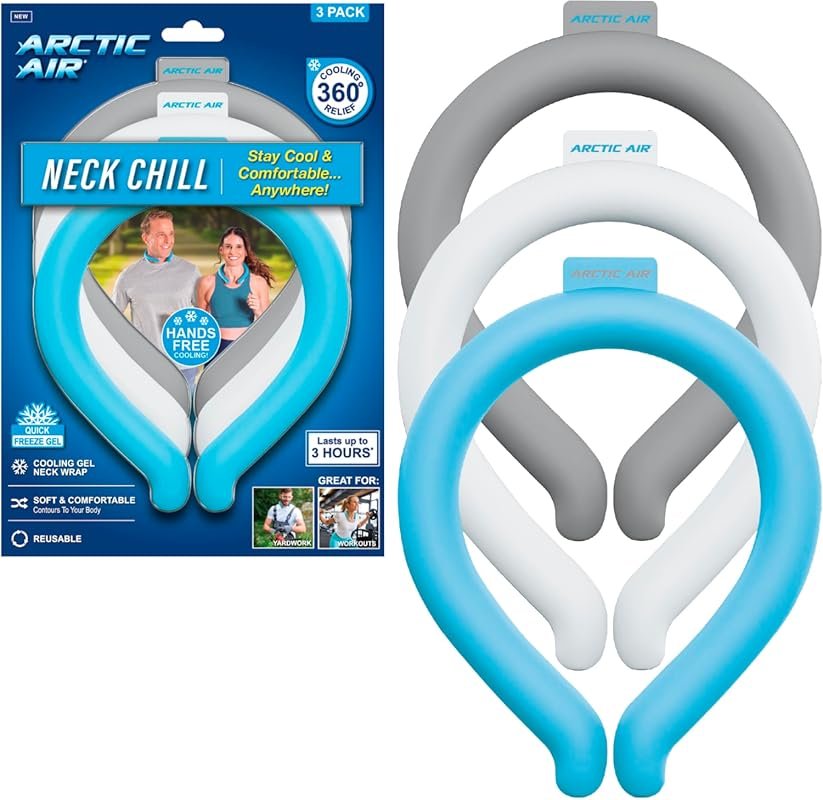 Wearable Neck Cooling Tube with Quick Freeze Gel, Hands-Free, Adjustab