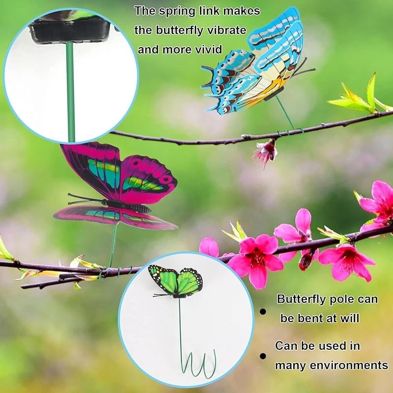 25 Artificial Butterfly Garden Stakes – Waterproof 11.2