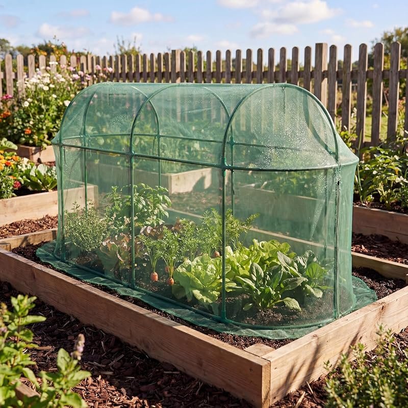10x3x5 Ft Arched Grow Tent with Zippered Door and Side Netting for Pla
