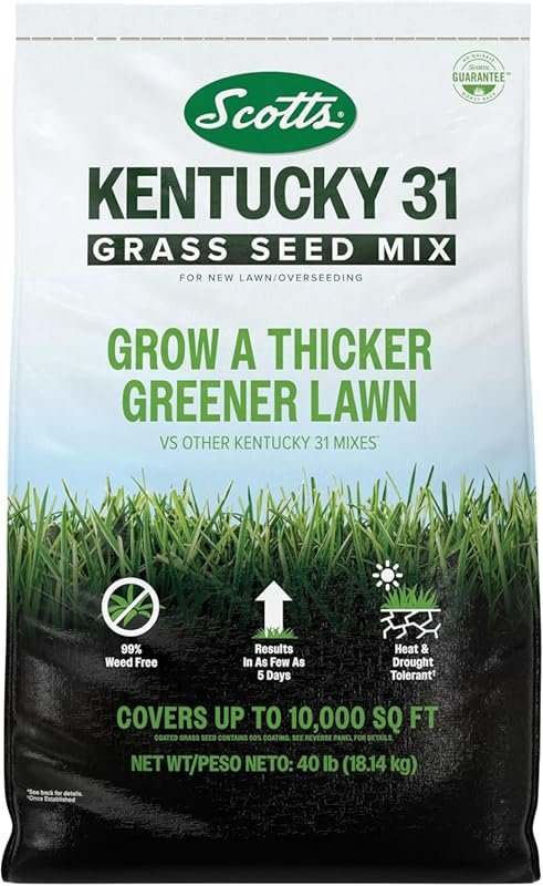 Scotts Kentucky 31 Premium Lawn Grass Seed Mix, Covers 10,000 sq. ft.,