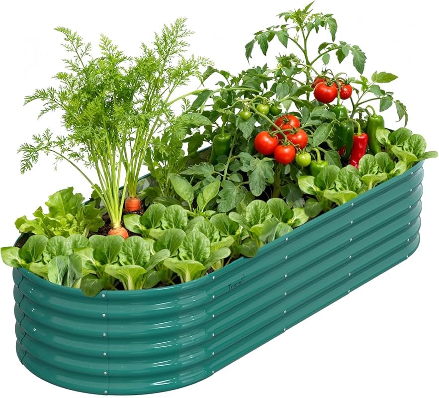 8x3x1.5ft Galvanized Metal Raised Garden Bed, 18-Inch Tall Large Plant