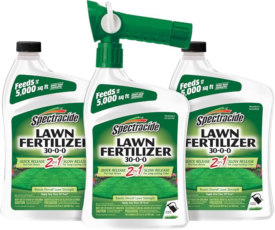 Spectracide Lawn Fertilizer 30-0-0 – 2-in-1 Formula for Thick, Green G