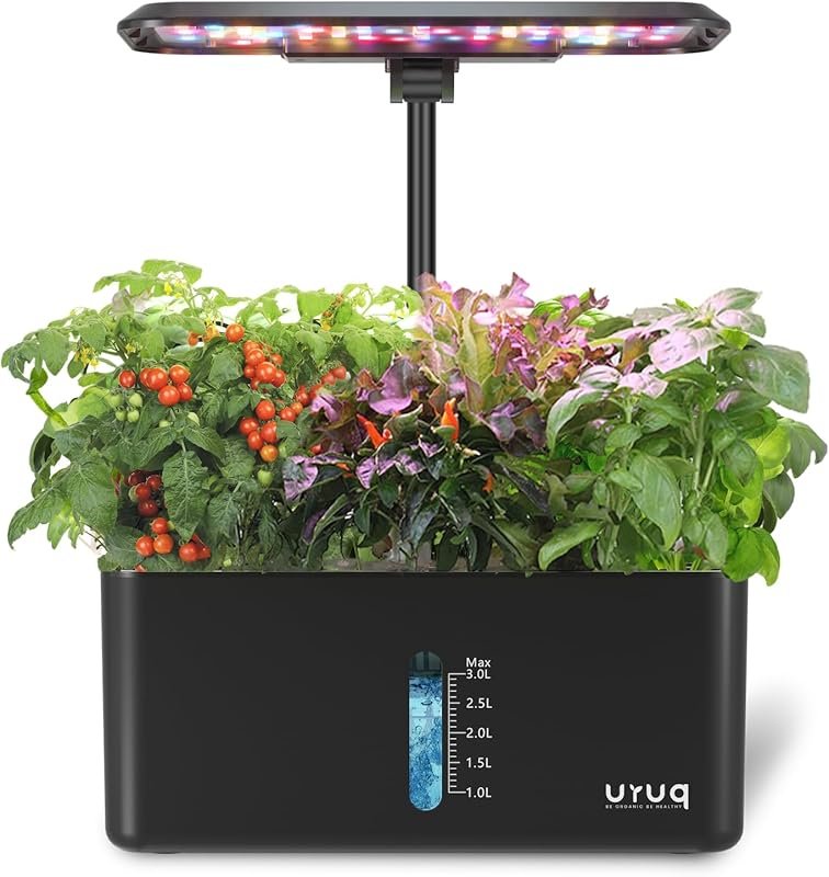 URUQ 8-Pod Indoor Hydroponics Growing System with Quiet Automatic Grow