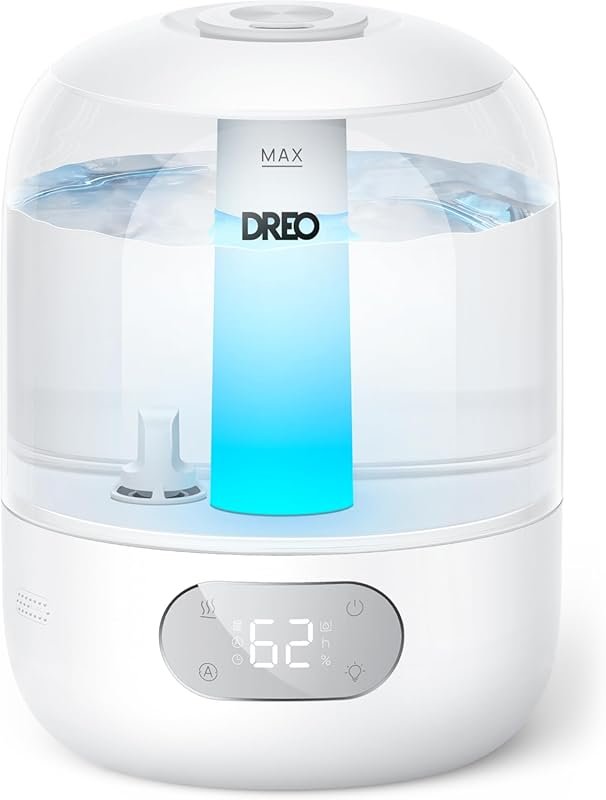 DREO 3L Top Fill Humidifier: Quiet 30H Ultrasonic Cool Mist for Large