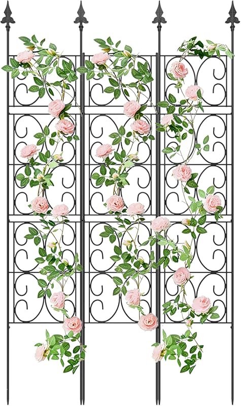 60'' Metal Garden Trellis for Climbing Plants, Rustproof Outdoor Plant