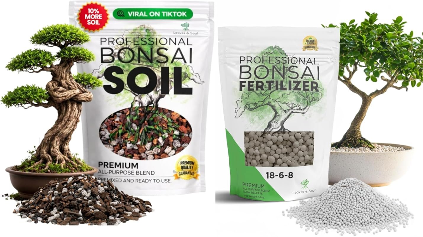 Premium Bonsai Soil Mix & Fertilizer Pellets for Fast Drainage & Root