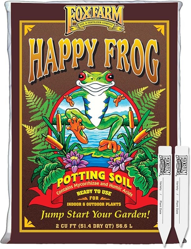 FoxFarm Happy Frog Potting Soil 2 cu ft: Mycorrhizae & Humic Acids for