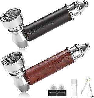 2PCS Tobacco Pipe Wooden Classic Texture