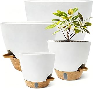 4-Pack Large Self Watering Pots Indoor