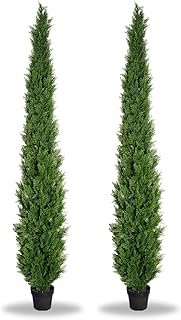 8 Feet Pre-Potted Evergreen Outdoor Artificial