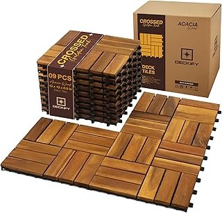 9Pcs Premium Acacia Wood Interlocking Patio