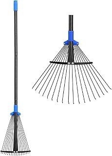 Adjustable Metal Leaf Rake Long Handle