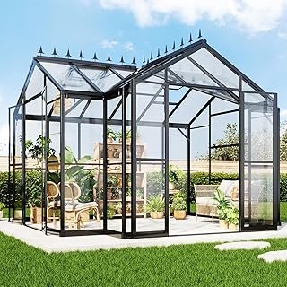 AMERLIFE 12x10x8 FT Hybrid Polycarbonate Greenhouse