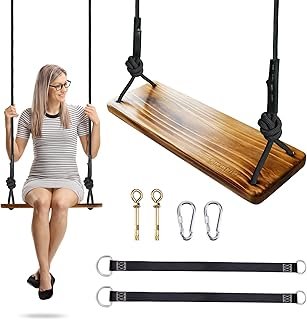Carbonized Hanging Wooden Swing
