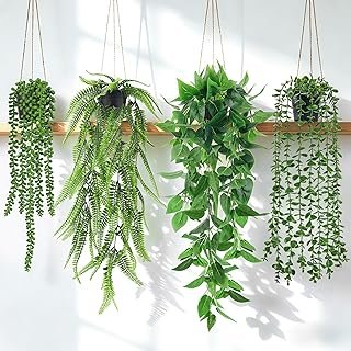 Der Rose 4Pcs Fake Plants Hanging