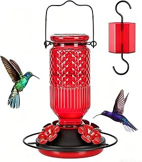 FEED GARDEN Glass Hummingbird Feeder Outdoors