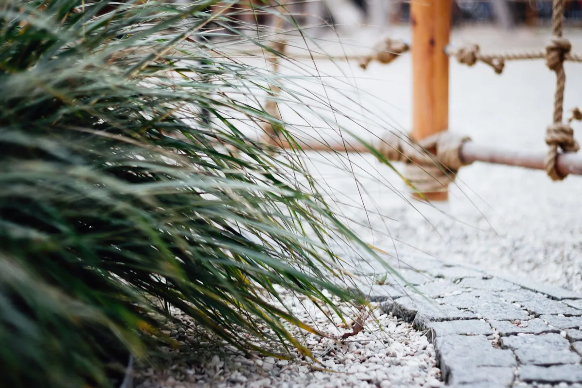 landscape fabric under gravel pathway