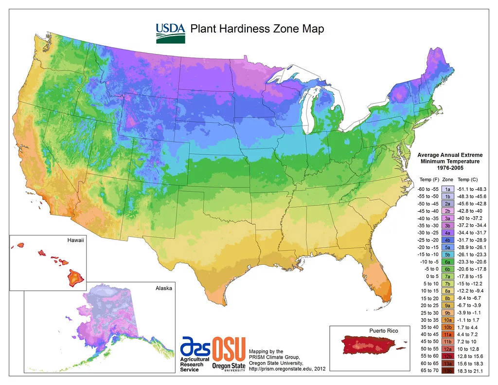 USDA hardiness zones