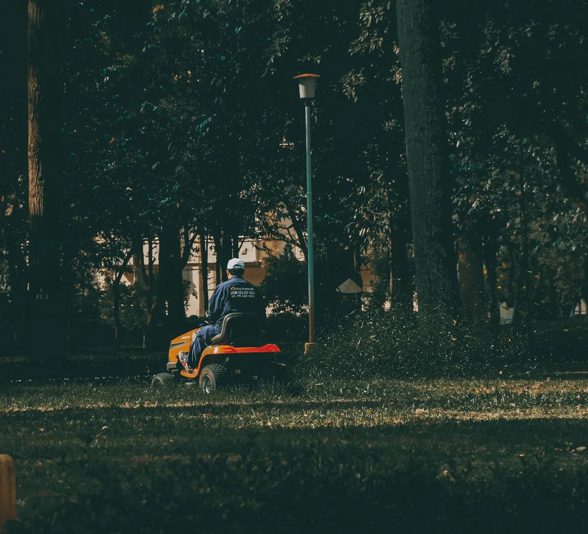 walk-behind aerator in operation