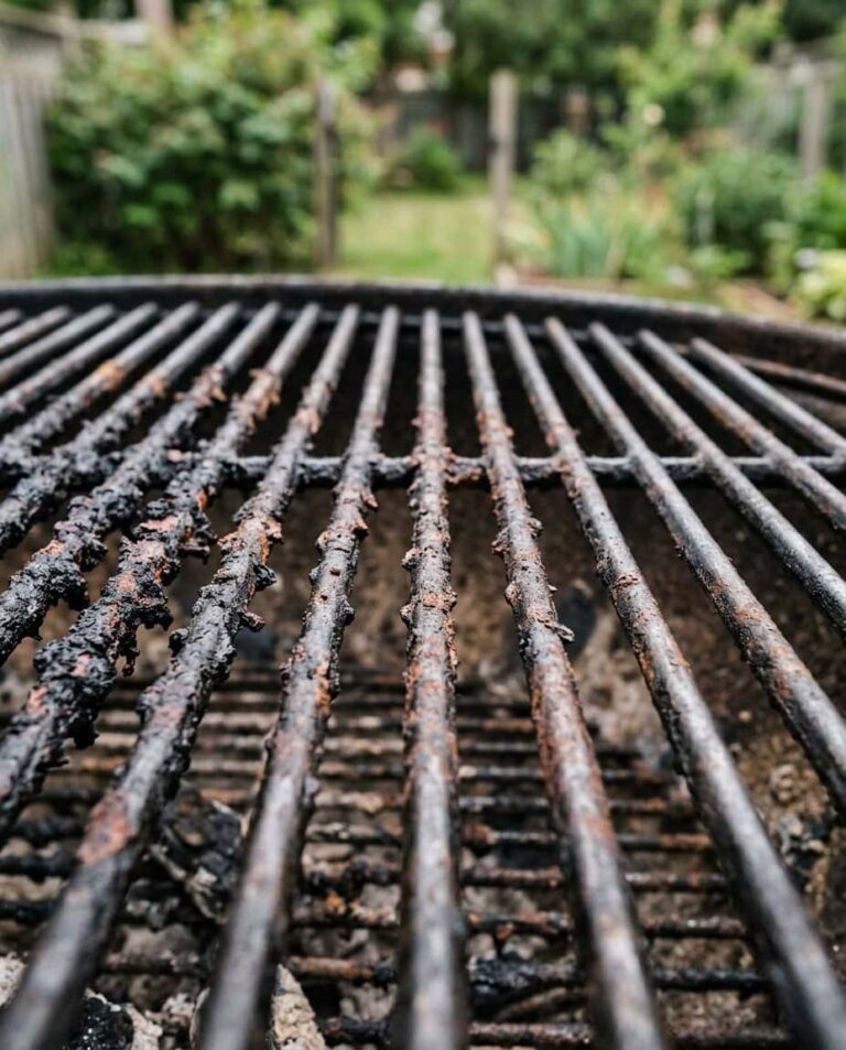 How do I remove carbon buildup from my grill?
